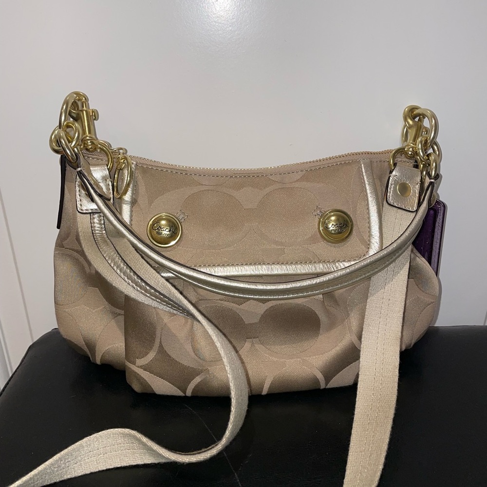 Coach Tan Signature Canvas Purse - Picture 2 of 10